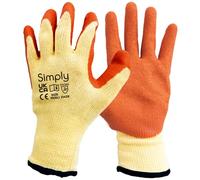 Simply Unisex Lwg003 Thread Latex Gloves, Yellow & Orange, XL UK