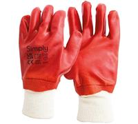 Simply Unisex Pvcg002 PVC Gloves, Red, L UK