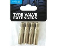 Simply Tyre Valve Extenders VAL103 – Pack of 4, Chrome, Easy Installation, Silver
