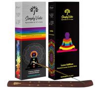 Simply Vedic Premium 7 Chakra & Luxe Incense Sticks (Total 1000 Grams, Approx 315 Sticks+ Holder) Lasts 60-Minutes, Ideal for Meditation, Yoga, Spiritual Healing, Prayers, Aromatherapy, Home