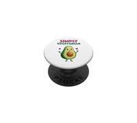 Simply Vegetarian Cute Avocado Character Bold Quote PopSockets Adhesive PopGrip