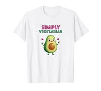 Simply Vegetarian Cute Avocado Character Bold Quote Value Graphic T-Shirt