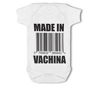 Simply Wall Art - Made In Vachina - Baby Vest, 0-3 Months, Girl or Boy, New Born to 24mth White
