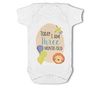 Simply Wall Art - Today I am Three Months Old Milestone - Baby Vest, 0-3 Months, Girl or Boy, New Born to 24mth White