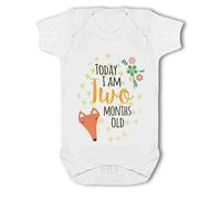 Simply Wall Art - Today I am Two Months Old Milestone - Baby Vest, 0-3 Months, Girl or Boy, New Born to 24mth White