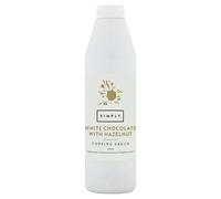 Simply White Chocolate with Hazelnut Flavouring Topping Sauce, Ready to Use Dessert Sauce for Ice Cream, Waffles, Pancakes, Coffee & Milkshakes (1 kg)