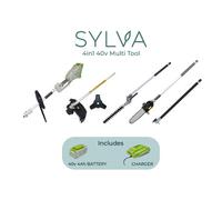 Simply Wood Battery Garden Multi Tool 4In1, Strimmer, Hedge Trimmer, Pruner, 40V(4Ah)-Sylva