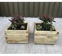Simply Wood Signature Classic Square Planter - Large X 2