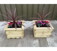 Simply Wood Signature Square Planter - Extra Large X 2