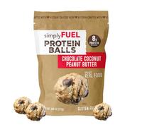 simplyFUEL Chocolate Coconut Peanut Butter Protein Balls | 1 Pack of 12 Balls | Gluten Free | Probiotic + High Protein Whole Food Snack | 8 g Whole Food Protein