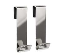SimplyHooks Chrome Shower Door Hooks, 2 Pack, Towel Hook for Frameless Glass Door 3/8"(10mm) - 3" Hook