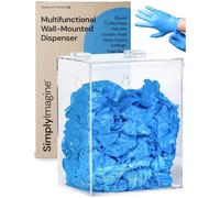 SimplyImagine Clear Acrylic Glove Dispenser - Storage Wall Mount Storage for Hairnets, Masks, and Laundry Pods - 8.25" H x 6.5" W x 5" Holder for Estheticians and Home - Hardware Included
