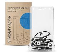 SimplyImagine Safety Glasses Dispenser- Heavy Duty, Acrylic Holder for Industrial, Dental, Lab Setting - Clear Stand or Wall Organizer, Visitor Safety Glasses Holder for Disposable Goggle Storage