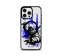 SIMPLYMDRN Clear for iPhone 16 Pro Case [Compatible with MagSafe] Warrior Design - Cool Case for Men - Fighter Assassin Designer Cover - [Anti-Yellowing] (Azure Black)