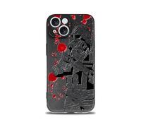 SIMPLYMDRN Slim for iPhone 15 Case - Warrior Design - Cool Case for Men - Fighter Soldier Case - Slim and Flexible (Corporal Black)