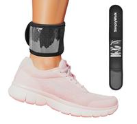 SimplyWalk Adjustable Ankle Band for Fitness Pedometer, Soft Wear Ankle Band with Transparent Pouch for Step Counter and Smart Watch (Steps Tracker Not Included) (Black)