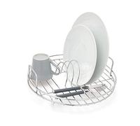 simplywire - Circular Dish Drainer - Round Sink Drying Rack - Chrome