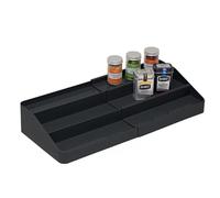 simplywire - Expandable 3 Tier Spice Rack - Kitchen Cupboard Organizer - Black