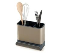 simplywire - Kitchen Sink Caddy - Utensil Holder - Cutlery Tidy Organiser - Removable Drip Tray - Non-Slip - Grey and Stainless Steel