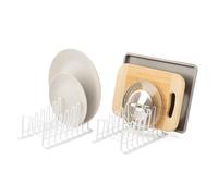 simplywire - Pack of 2 - Plate Rack/Drainer - Kitchen Cupboard Storage Organiser - White - Small