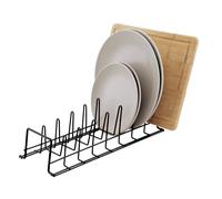 simplywire - Plate/Baking Tray/Pan Lid Rack - Kitchen Cupboard Storage Organiser - Black Plastic Coated Steel
