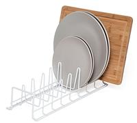 simplywire - Plate/Baking Tray/Pan Lid Rack - Kitchen Cupboard Storage Organiser - White Plastic Coated Steel
