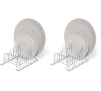 simplywire - Plate Rack/Drainer - Kitchen Cupboard Storage Organiser - Chrome - Small (Pack of 2)