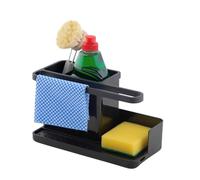 simplywire - Sink Tidy/Caddy - Black | Kitchen Sink Organiser - Removable Drip Tray - Non-Slip