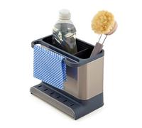 simplywire - Sink Tidy/Caddy - Dark Grey & Stainless Steel | Kitchen Sink Organiser - Removable Drip Tray - Non-Slip