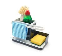 simplywire - Sink Tidy/Caddy - Kitchen Sink Organiser - Removable Drip Tray - Non-Slip - Grey & White