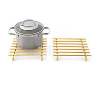 simplywire - Trivet - Pack of 2 - Heat Resistant - Kitchen Worktop Protectors - Square - Light Gold