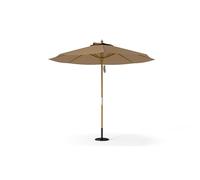 SiMPO LIFESTYLE Parasol 2.5m Wooden, Market, Garden, Patio Round Umbrella UV50+ (Khaki, 2.5m)