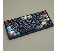 SIMPOCUBIC QWERTY Keycaps in Black Manga, 143 PBT Keycaps, Cherry Profile | US/UK QWERTY Keycaps, Manga Black, 1/8" for MX Switches and 60%, 75% or 100% Keyboards, ANSI & ISO Compatible.