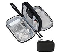 Simpolor Travel Cable Organiser Bag,Double Layer Tech Pouch for Charger,Lightweight Carry Case Travel Essentials Gadget Bags for Business Trip,Daily Use,Electronics Accessories Storage Bag-Black