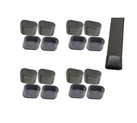 Simpracon Oval Chair Leg Caps with Felt Large Chair Leg Floor Protectors Rubber Furniture Pad Table Feet Covers for Hardwood Floors Prevent Scratches,No Noise (Black,16 Pcs 50 x 25 mm)