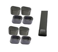 Simpracon Oval Felt Chair Leg Caps Medium Rubber Floor Protector for Wood Furniture Prevent Scratches Noiseless (Black, 8 Pieces, 40x20mm)