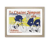 Simpson Chain By Henri De Toulouse Lautrec Vintage Cycling Advertisement Framed Print | A3 Oak Framed Wall Art | Ready to Hang | Classic Nature Picture | Living Room Bedroom Lounge Office