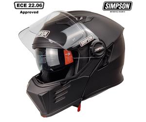 Simpson Darksome Mod Bandit Helmet Road Legal Matt Black Internal Visor UK