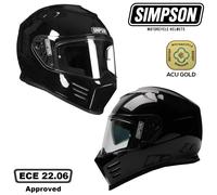 SIMPSON GHOST BANDIT VENOM HELMET ROAD LEGAL GLOSS BLACK INTERNAL VISOR UK