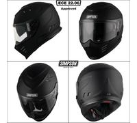 SIMPSON VENOM ( BANDIT ) SOLID MATT BLACK FULL FACE MOTORCYCLE HELMET