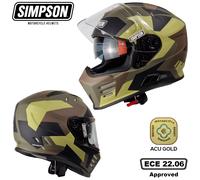 SIMPSON VENOM DUAL VISOR FULL FACE COMPOSITE MOTORCYCLE MOTORBIKE HELMET