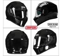 Simpson Venom Solid, full face helmet XXL Black