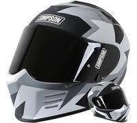 SIMPSON VENOM HAVE BLUE FULL FACE MOTORCYCLE MOTORBIKE HELMET BANDIT BLACK GREY