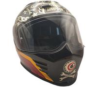 Simpson Venom ECE 22.06 Motorcycle Motorbike Helmet - Tattoo Black / Chrome