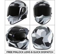 Simpson Venom Have Blue Helmet, grey-white, size XL