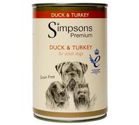 Simpsons Premium Adult Wet Dog Food - Duck & Turkey - 6x400g Cans
