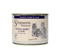 Simpsons Premium Adult Wet Cat Food - Venison Rabbit & Lamb - 6x200g