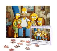 Simpsons Puzzles 500 Pieces Personalized Jigsaw Puzzles Photos Puzzle with Storage Bag Challenging Picture Puzzle for Adults Home Decor Wedding (52x38 CM)