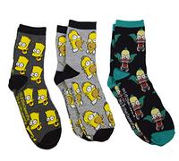 Simpsons The Homer Bart Krusty Men's 3 Pack Crew Socks Multi, Multi, Shoe Size: 6-12