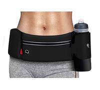simptech Running Belt Bag with Foldable Water Bottle Holder(Bottles NOT Included), No Bounce Large Pocket Water Resistant Fanny Waist Pack, Hydration Running Phone Holder for Men and Women